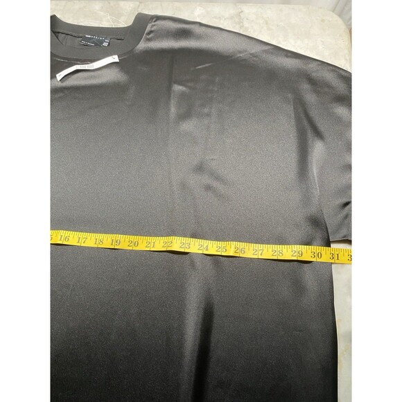 ASOS Curve Shirt Dress Women’s 20 Shiny Black Short Sleeve - Picture 8 of 9